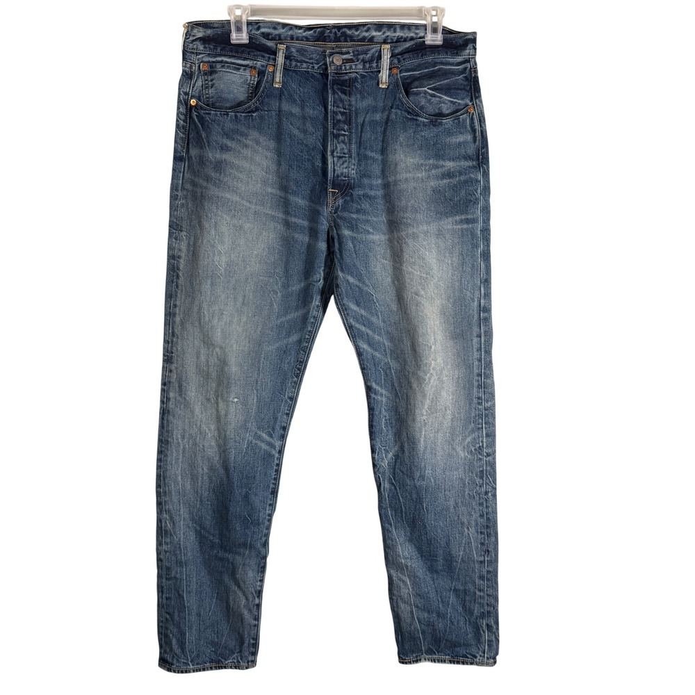 Levi's 501 Original Fit Jeans Mens 36x32 Blue Button Fly Straight Leg Levis